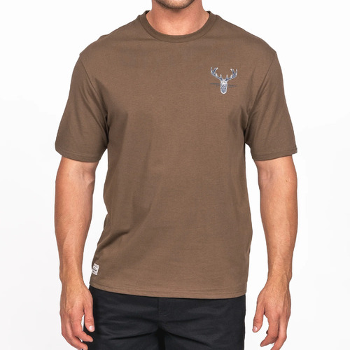 Hunters Element Mens Alpha Stag Tee Khaki