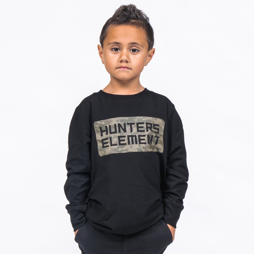 Hunters Element Staple Long Sleeve Tee Kids Black