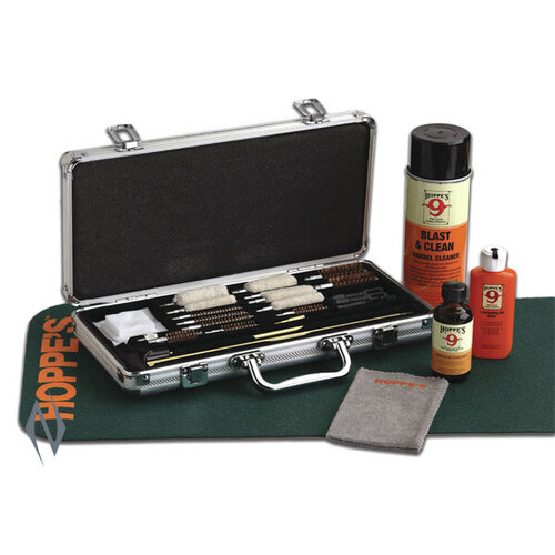 HOPPES DELUXE UNIVERSAL CLEANING KIT IN ALUMINIUM CASE