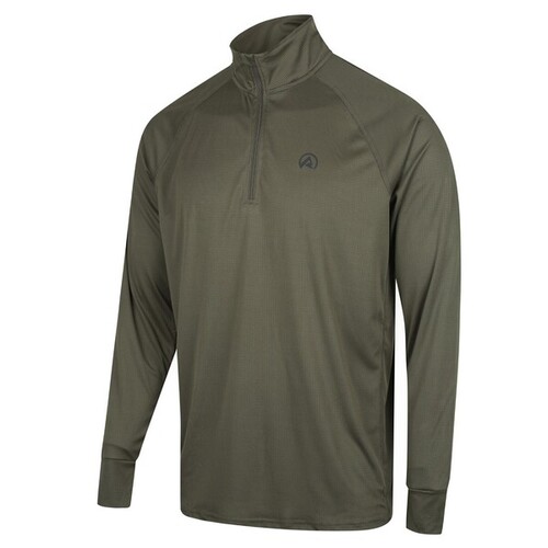 Ridgeline Men's Performance L/S QTR Zip Top Forest 