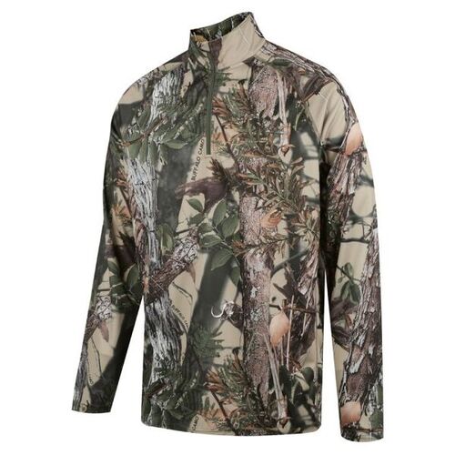 RIDGELINE MENS WHANAU L/S QTR ZIP TOP BUFFALO CAMO