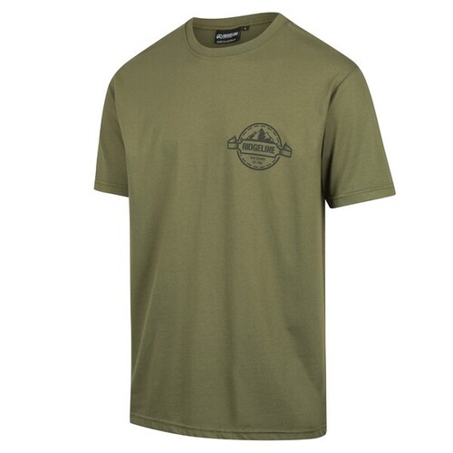 RIDGELINE MENS LOGO AUSTRALIAN MADE S/S TEE KHAKI